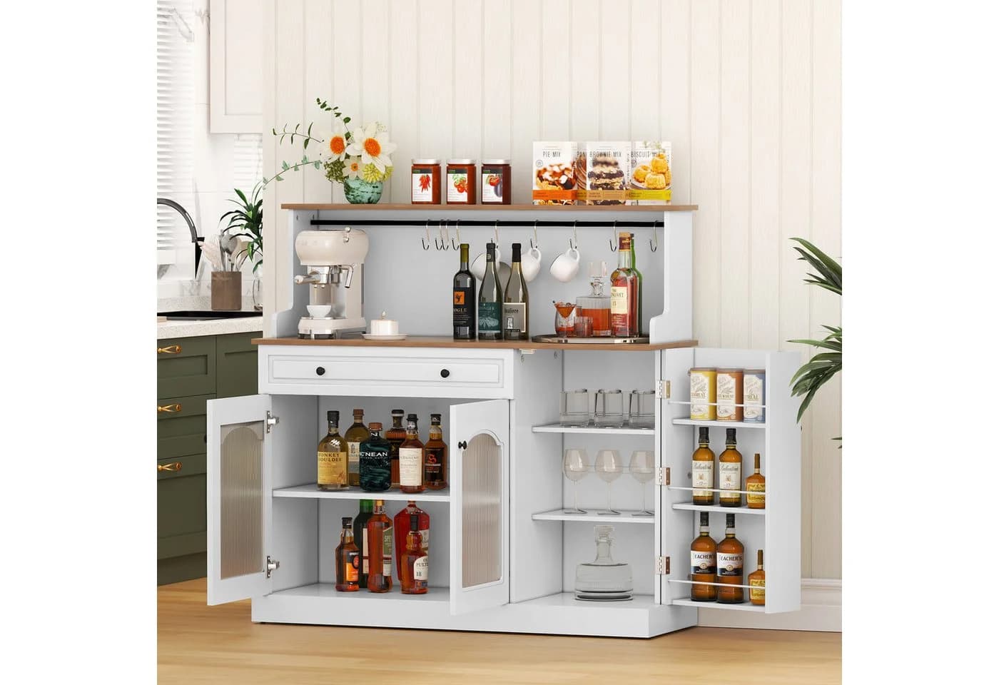 HOLTICO Sideboard Küchenschrank Weiß mit Arbeitsplatte - Bild 4