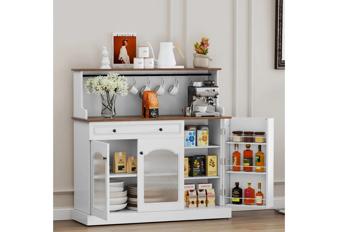 HOLTICO Sideboard Küchenschrank Weiß mit Arbeitsplatte - Bild 5
