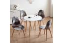 GrandCA HOME Runder Esstisch Weiß Massivholzbeine Minimalistisch Bild 5