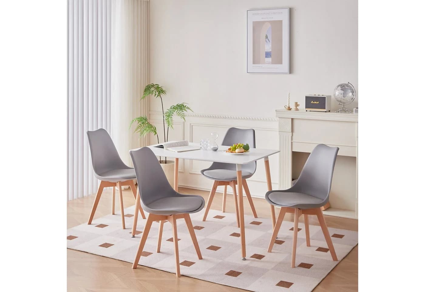 GrandCA HOME Esstisch Modern Weiß Minimalistisch