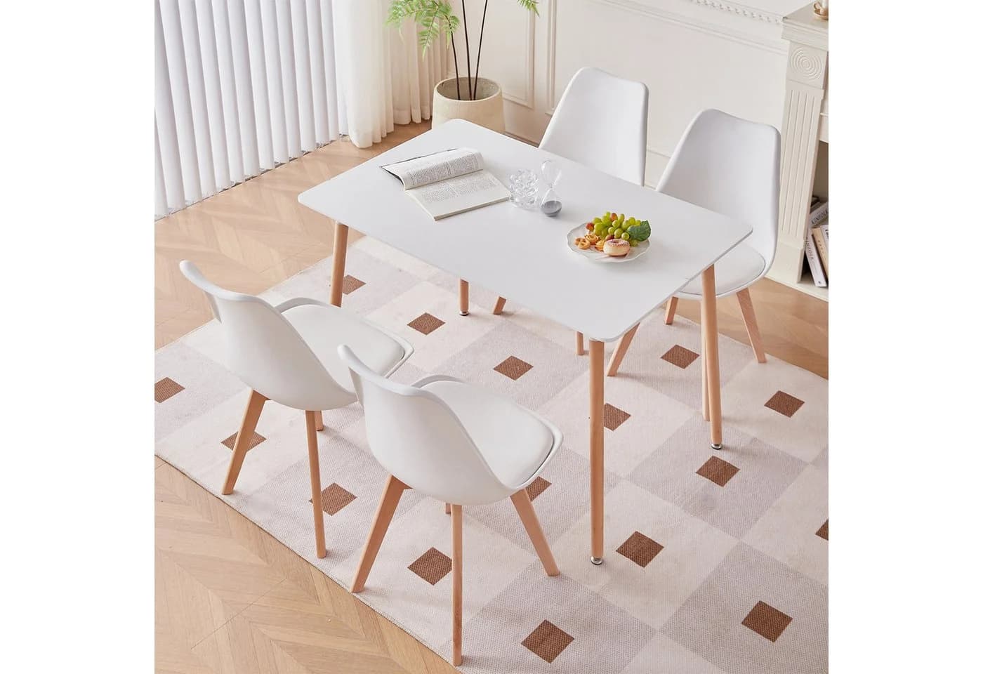 GrandCA HOME Esstisch Modern Weiß Minimalistisch - Bild 5