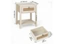 VOWNER Nachttisch Set 2er Landhausstil Rattan Schublade Bild 1