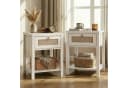 VOWNER Nachttisch Set 2er Landhausstil Rattan Schublade Bild 2
