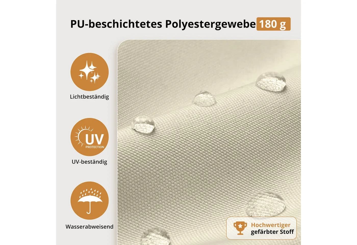 VOWNER Markise mit Sockel und Crank-System Beige - Bild 4