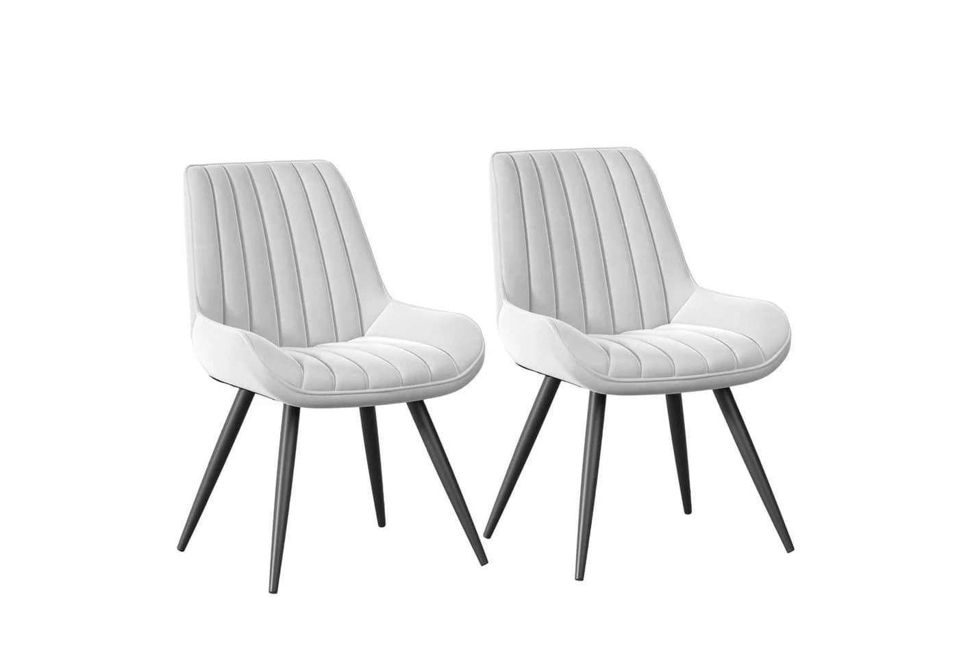 HawthyHome Esszimmerstuhl 2er-Set Schwarz Beige Grau Braun - Bild 2