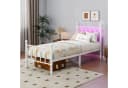 HOMERECOMMEND Metallbett Schwarz mit LED-Beleuchtung und Lattenrost Bild 3