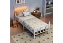 HOMERECOMMEND Metallbett Schwarz mit LED-Beleuchtung und Lattenrost Bild 4