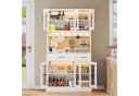 Ulife Küchenbuffet mit LED, Steckdose & 6 Türen Weiß Bild 2
