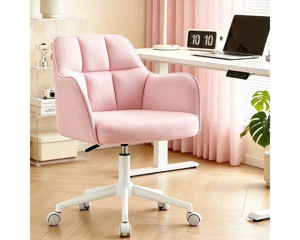 YOUDENOVA Bürostuhl Rosa Höhenverstellbar mit Rollen - Bild 2