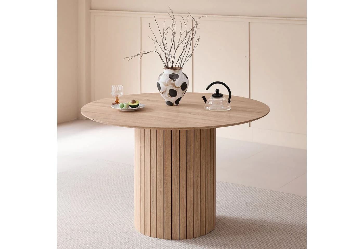 GrandCA HOME Runder Esstisch Modern Braun MDF - Bild 2