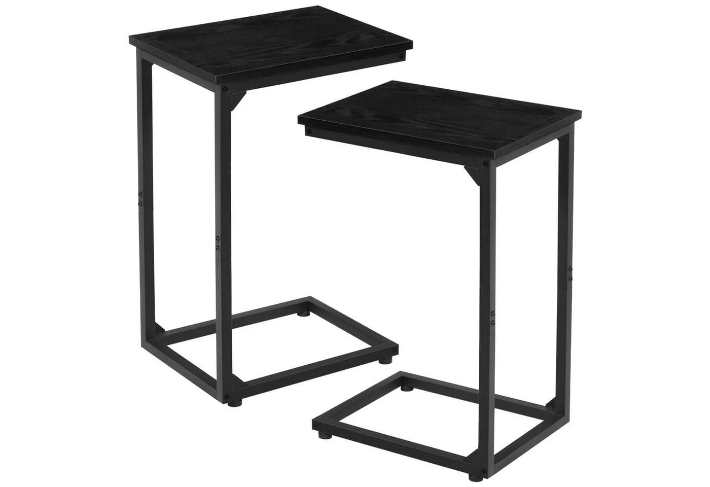 AMHANCIBLE Beistelltisch 2er Set Schwarz/Braun C-förmig - Bild 3