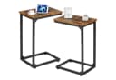AMHANCIBLE C-förmiger Beistelltisch 2er Set Schwarz/Braun Bild 2