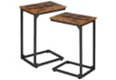 AMHANCIBLE C-förmiger Beistelltisch 2er Set Schwarz/Braun Bild 4