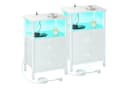 AMHANCIBLE Nachttisch 2er-Set mit Ladestation & LED-Beleuchtung Bild 2
