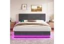 TavilaEcon Boxspringbett Grau mit LED-Beleuchtung und USB-C Bild 1