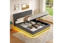TavilaEcon Boxspringbett Grau mit LED-Beleuchtung und USB-C Bild 2