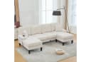 TavilaEcon Ecksofa 4-Sitzer Beige Leinenstoff U-Form Bild 2