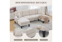 TavilaEcon Ecksofa 4-Sitzer Beige Leinenstoff U-Form Bild 5