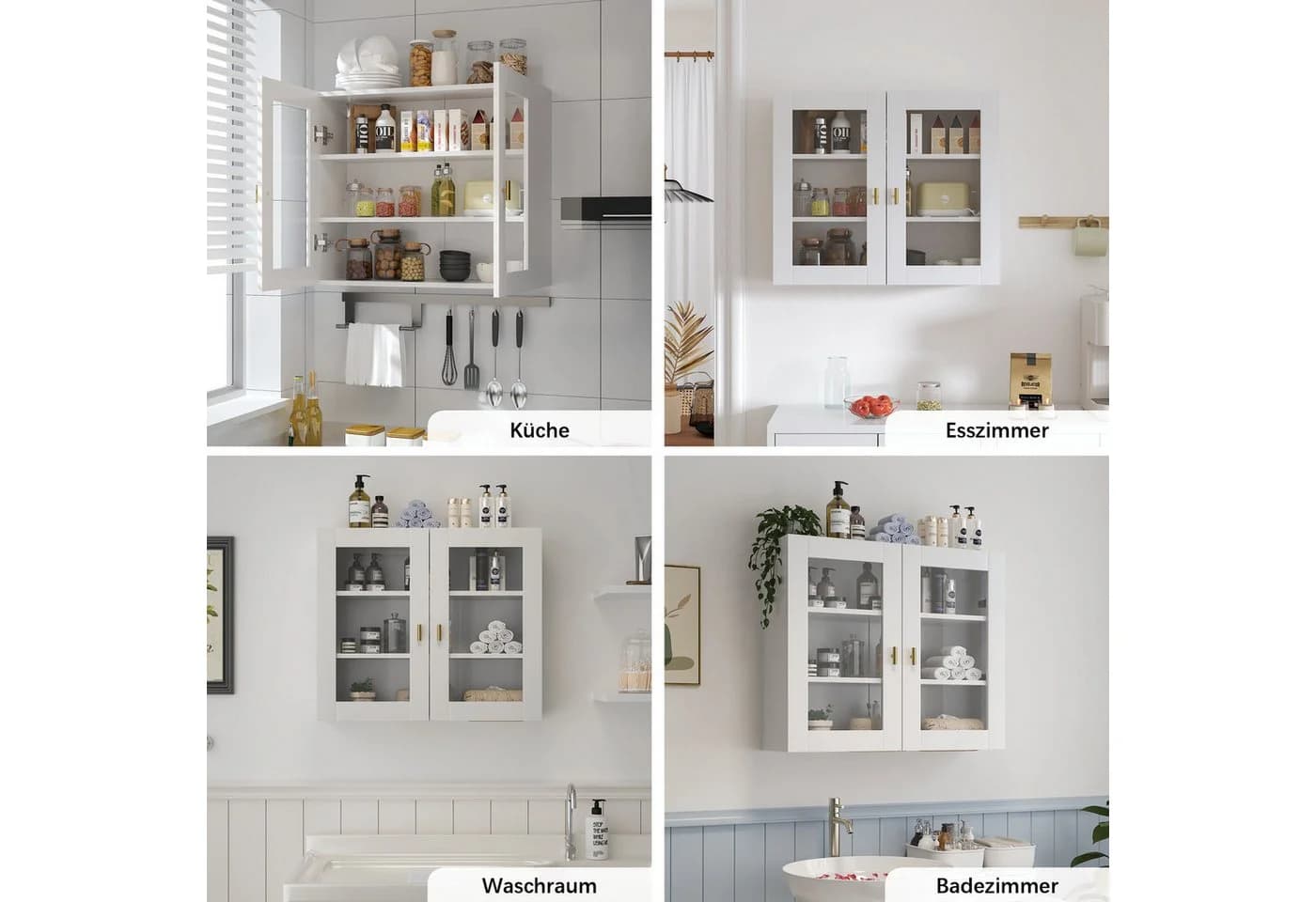 radelldar Hängeschrank mit 2 Glastüren Weiß - Bild 5