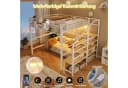 TavilaEcon Hochbett Metallbett weiß mit LED-Lichtleiste und Stufen-Ablageregal Bild 5