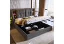 TavilaEcon Boxspringbett mit USB-C und Stauraum grau Bild 2