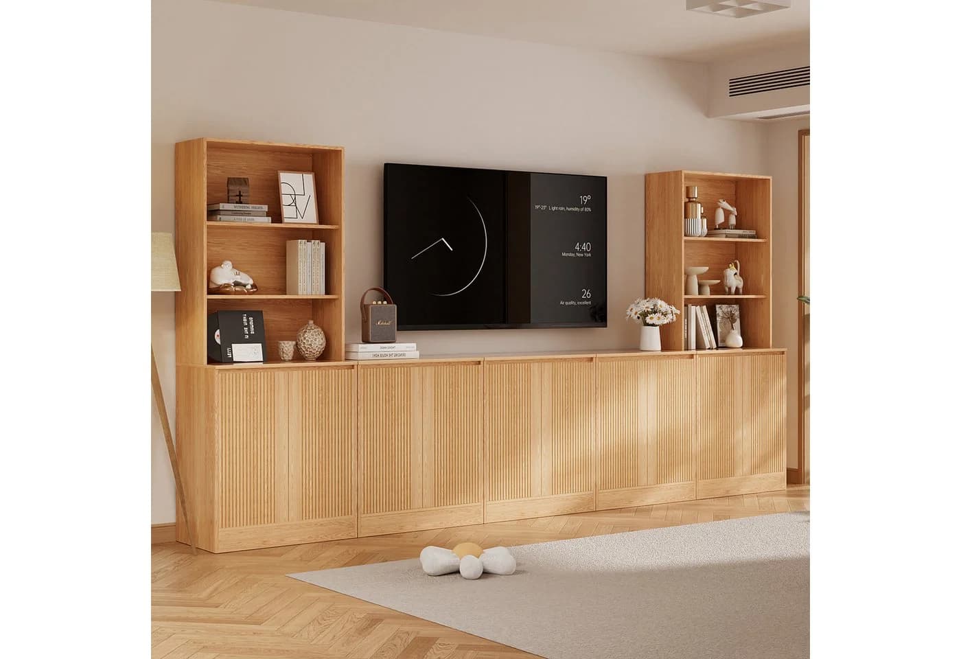 VOWNER TV-Schrank Set 4-tlg. Holzfarbe Glas - Bild 3