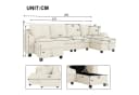 Ulife Ecksofa U-Form Beige Grau Chenille Stauraum Bild 1