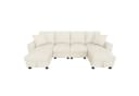 Ulife Ecksofa U-Form Beige Grau Chenille Stauraum Bild 3