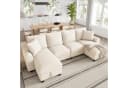 Ulife Ecksofa U-Form Beige Grau Chenille Stauraum Bild 5