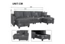 Ulife Ecksofa U-Form Beige Grau Chenille Stauraum Bild 1