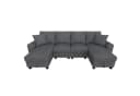 Ulife Ecksofa U-Form Beige Grau Chenille Stauraum Bild 3