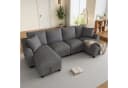 Ulife Ecksofa U-Form Beige Grau Chenille Stauraum Bild 5