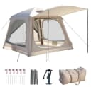 Meulbaty Aufblasbares Zelt Camping Pavillon Beige mit Luftpumpe Bild 2
