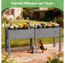 Meulbaty Hochbeet aus massivem Kiefernholz grau Bild 4