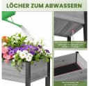 Meulbaty Hochbeet Massivholz mit Metallbeinen Grau Bild 5