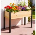 Meulbaty Hochbeet Massivholz mit Metallbeinen 80 cm Bild 1