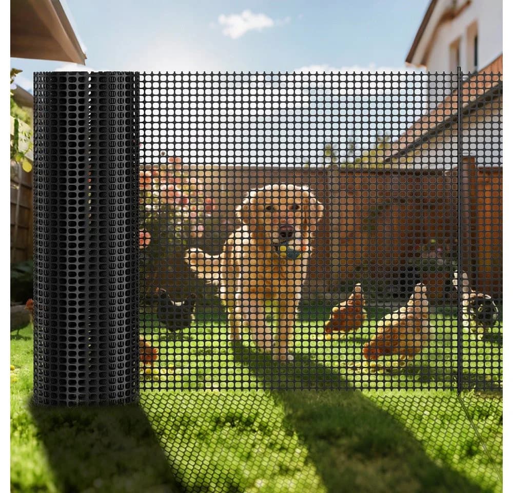 Meulbaty Hühnerzaun 25m x 1m Schwarz/Grün mit 25 Stahlpfählen - Bild 4