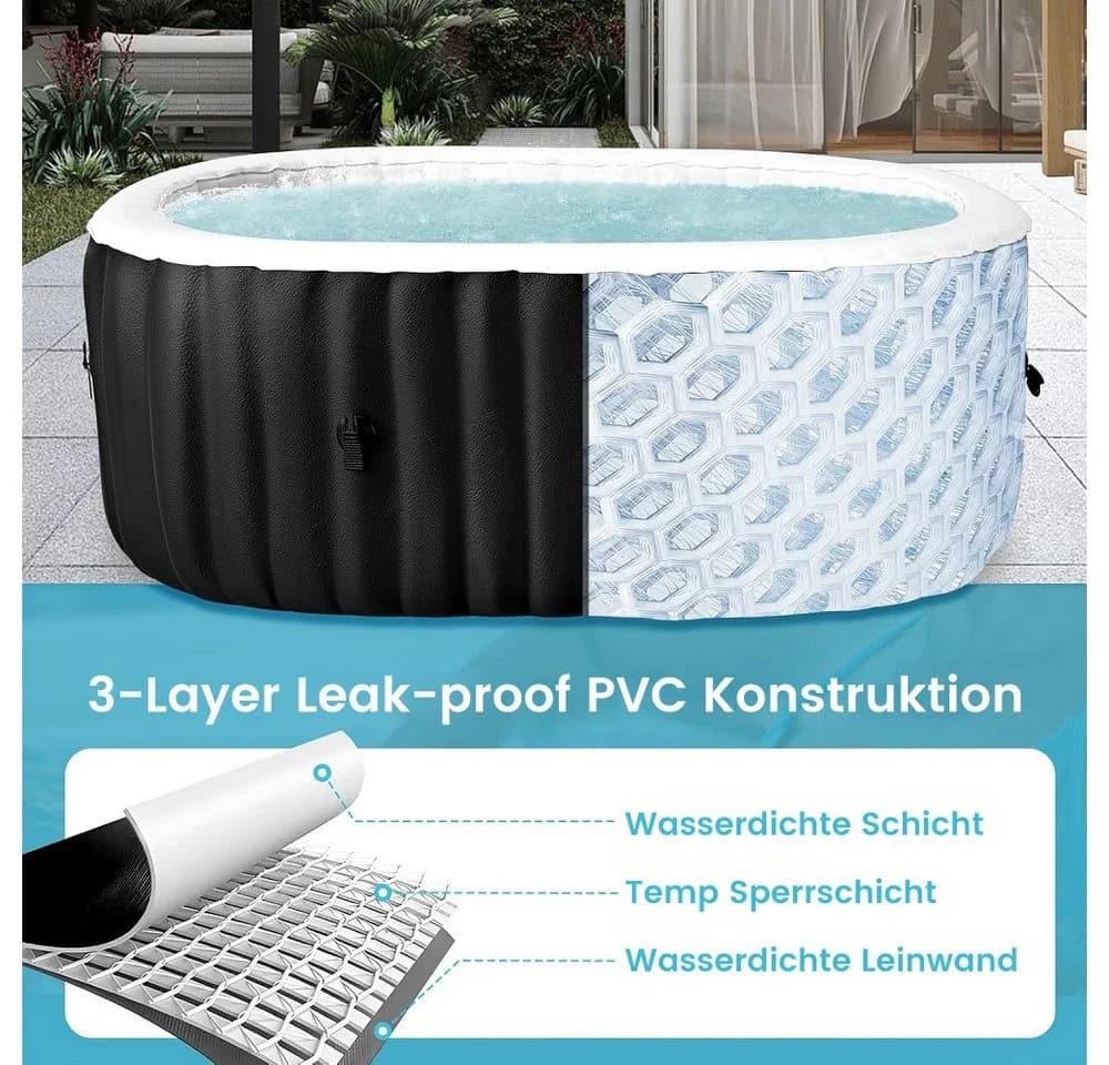 Meulbaty Aufblasbarer Whirlpool für 2 Personen mit 90 Massagedüsen - Bild 4