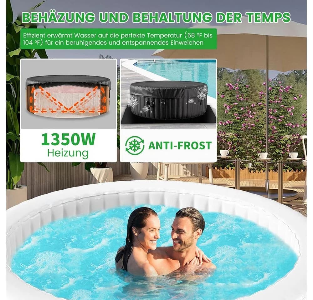 Meulbaty Aufblasbarer Whirlpool für 4 Personen mit 110 Düsen - Bild 4