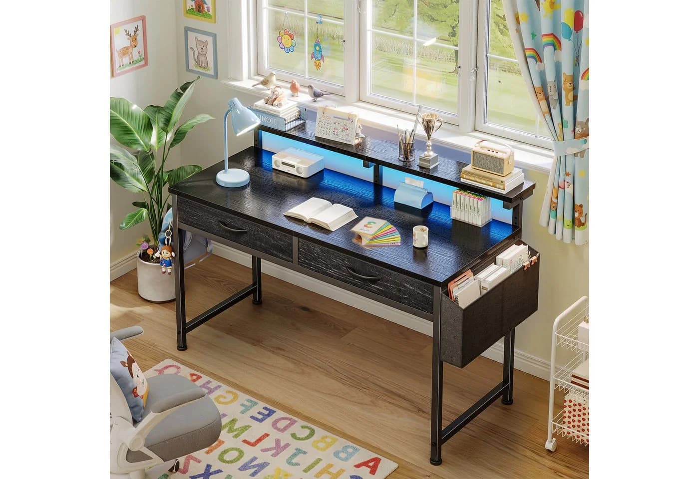 Klyvvo Schreibtisch mit LED & Stauraum - Bild 3