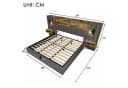 Ulife Polsterbett mit Stauraum, LED & USB, Beige Leinenstoff Bild 1