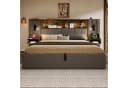 Ulife Polsterbett mit Stauraum, LED & USB, Beige Leinenstoff Bild 5