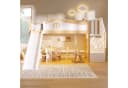 TavilaEcon Halbhohes Bett 90x200cm mit Rutsche & LED Bild 1
