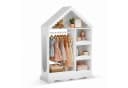 VOWNER Kinderkleiderschrank Hausform Weiß mit Spiegel Bild 3