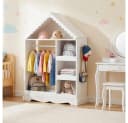 VOWNER Kinderkleiderschrank Hausform Weiß mit Spiegel Bild 4