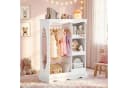 VOWNER Kinderkleiderschrank Weiß mit Spiegel und Regalen Bild 2