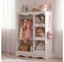 VOWNER Kinderkleiderschrank Weiß mit Spiegel und Regalen Bild 4