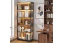 VOWNER Vitrine mit LED-Beleuchtung und Glastüren Schwarz/Weiß Bild 2