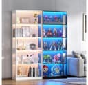 VOWNER Vitrine mit LED-Beleuchtung und Glastüren Schwarz/Weiß Bild 4