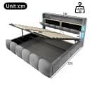 TavilaEcon Polsterbett mit USB-Anschluss und Stauraum grau/beige Bild 4